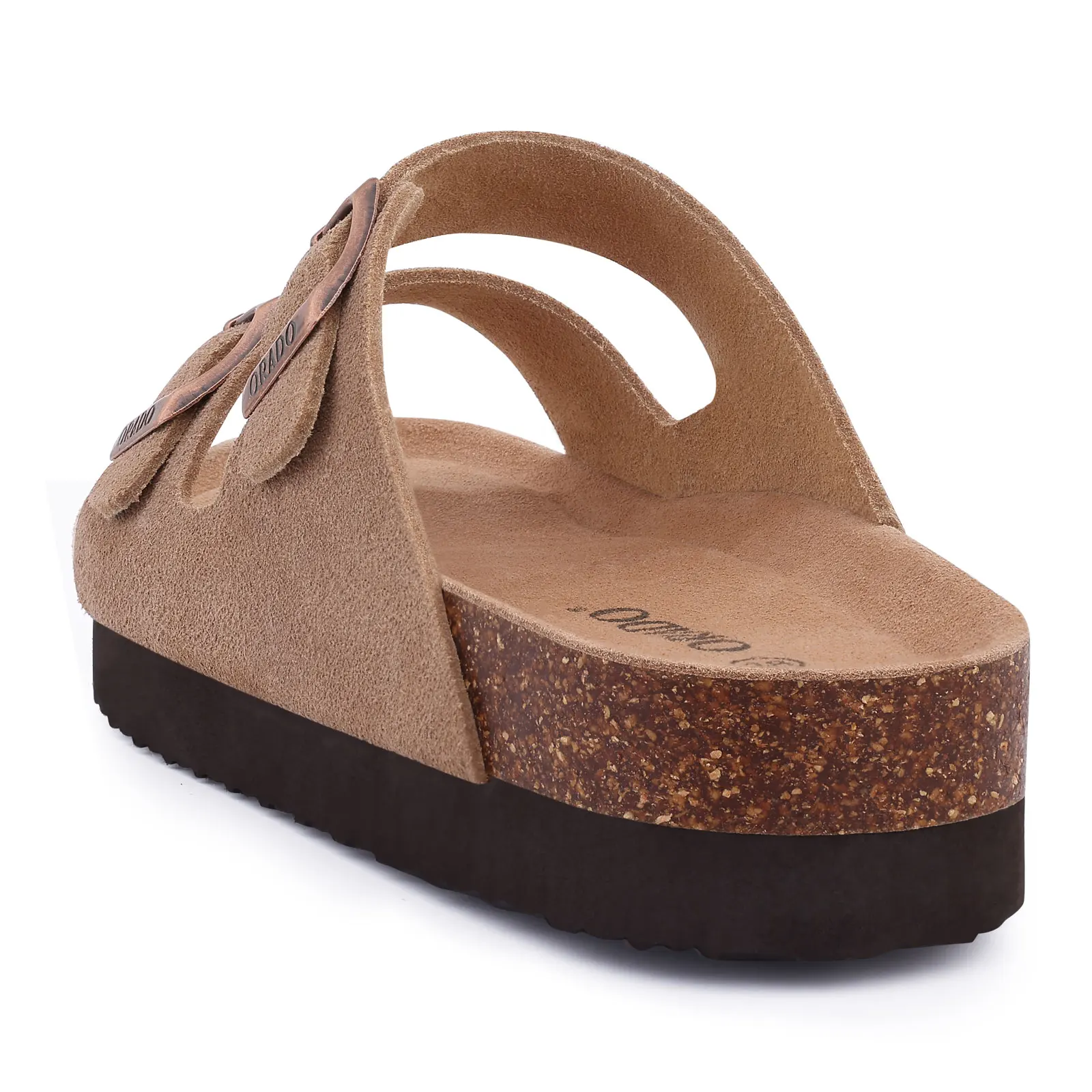 Kidmi New Men Sandals Men Double Buckle Sandals Cork Suede Men Slippers Outdoor Beach Slide Sandals Casual Soft Nonslip Sandals image 2