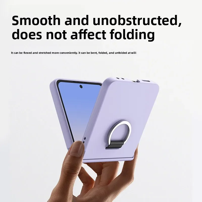 حافظة هاتف صلبة لهاتف سامسونج جالاكسي Z Flip 7 FE 6 5 4 3 ZFlip7 مع غطاء حماية بمفصلات حلقية