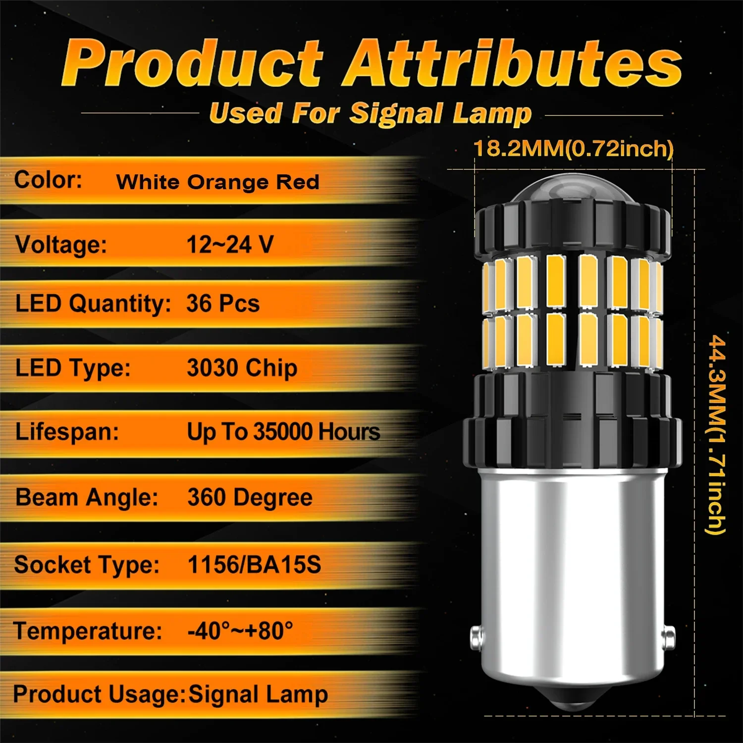 50Pcs 1156 P21W BA15S LED Brake Light Bulb Canbus Plug and Play Waterproof IP65 For Dacia Duster Sandero Logan Jogger Spring