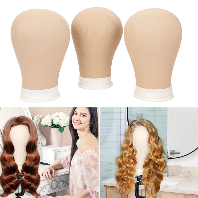 

Wig Making Mannequin Head Canvas Wig Head with Mount Hole Styling And Display Manikin Head for Wig Creation