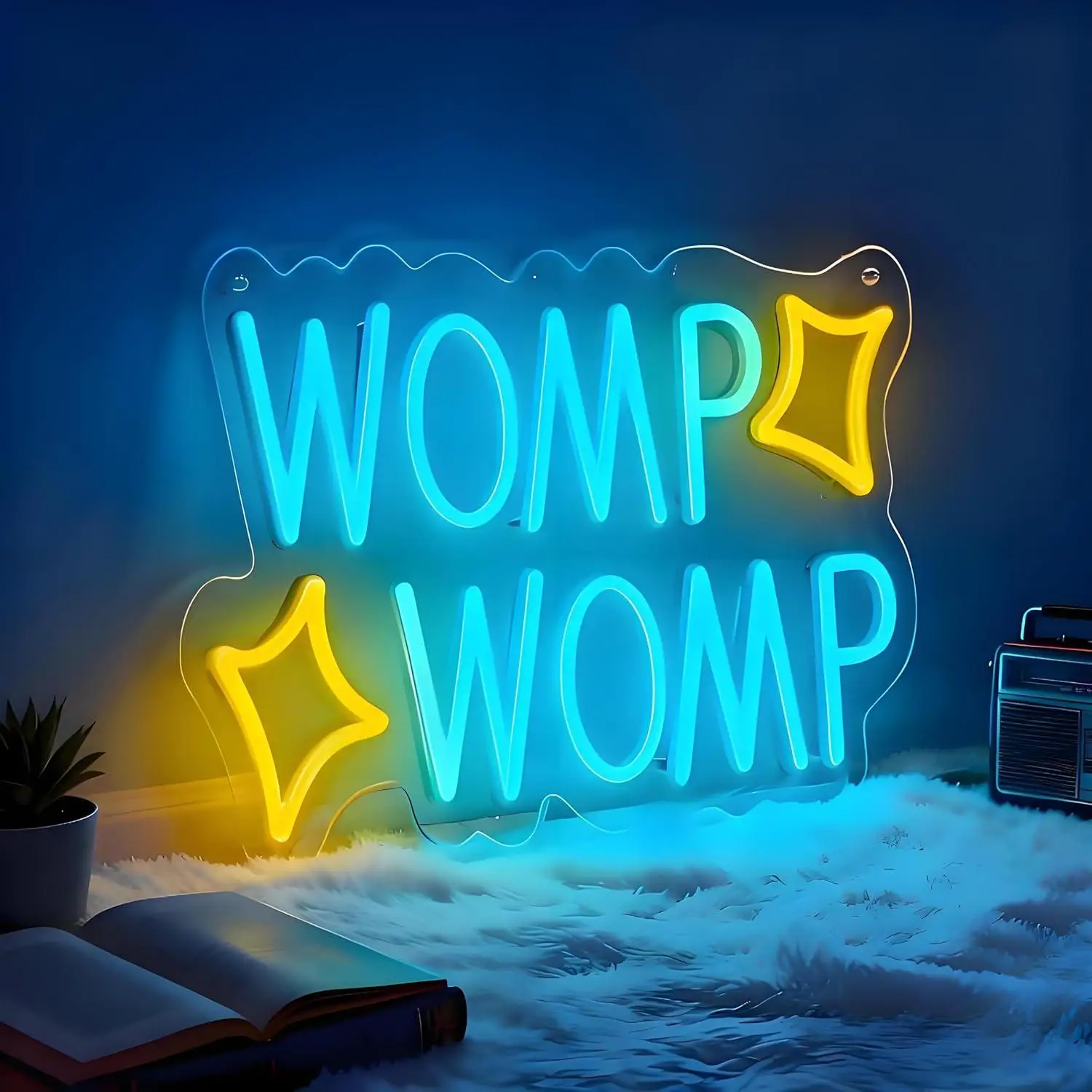 

Womp Neon Sign USB Powered LED Dimmable Neon Lights for Bar Tiki Home Dorm Gaming Room Decoration Room Accessories Wall Light