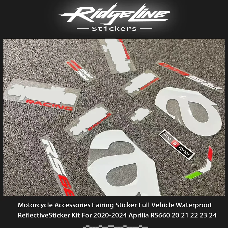 Аксессуары для мотоциклов, наклейка на обтекатель, полный автомобиль, водонепроницаемая светоотражающая наклейка, комплект для Aprilia RS 660 20 21 22 23 24