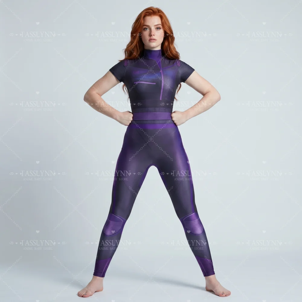 Mal Cosplay Bodysuit Purple Black 3D Armor Texture Short Sleeve Jumpsuit for Women Movie Cosplay for Photo Shoot Mal Bodysuit view 3