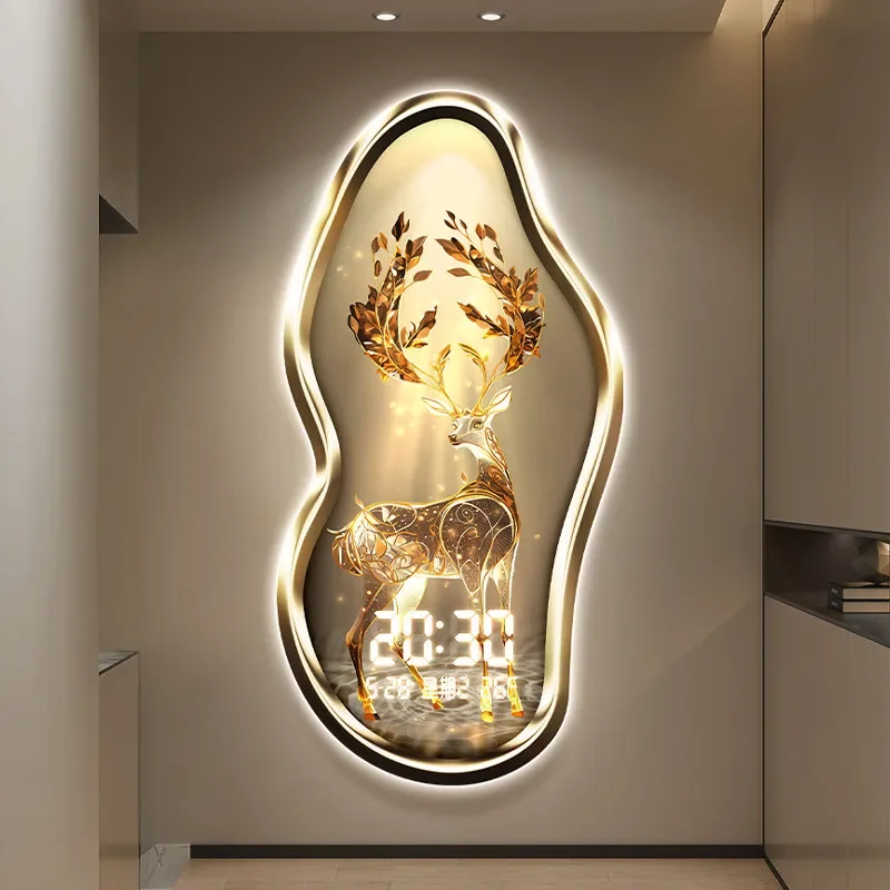#Room Decoration Reloj De Pared Furniture Entrance Perpetual Calendar Wall Clock Intelligent Living Room ElectronicDigital Clock