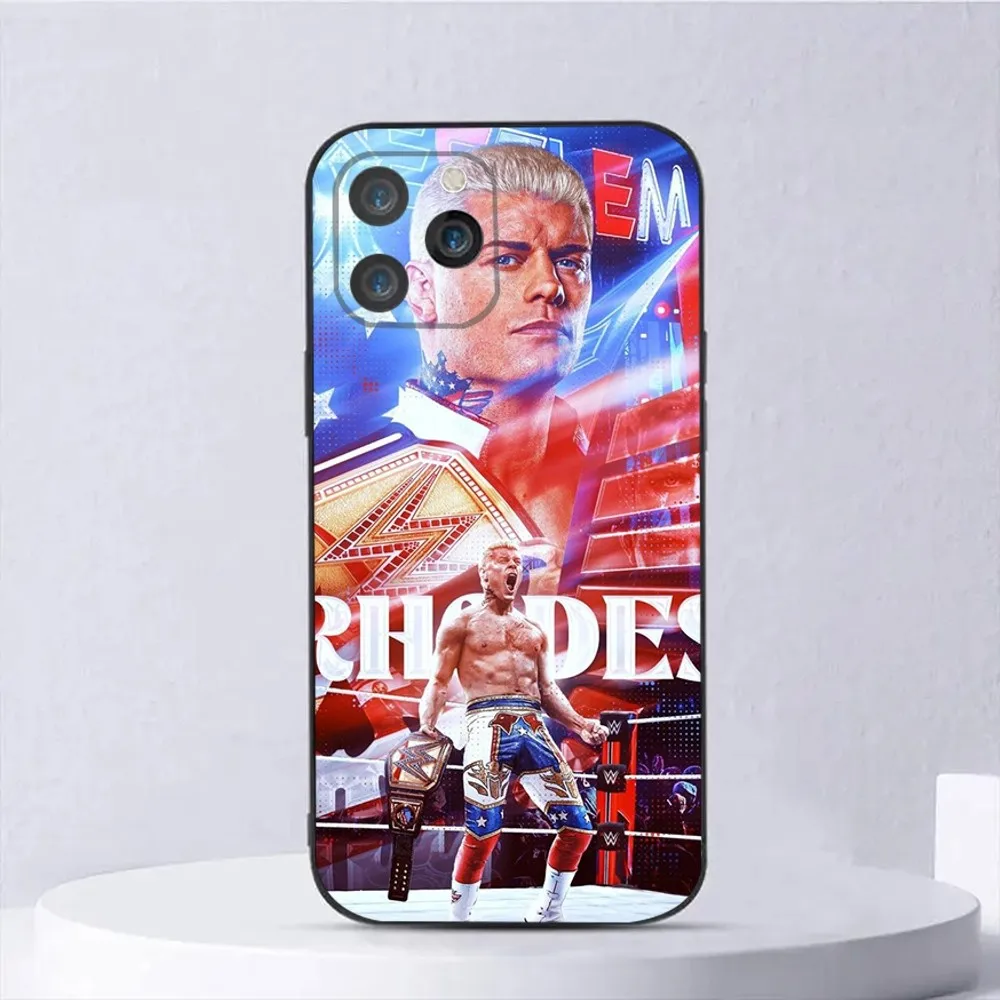 Wrestler Cody Rhodes Phone Case For iPhone 15,14,13,12,11,Plus,Pro Max,XS,X,XR,SE,Mini,8,7 Soft Silicone Black Cover