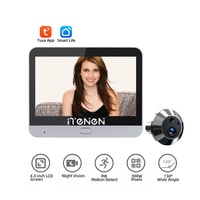 Tuya Smart Wireless 2.4G WIFI Video Door Peepholes With Camera 1080P Security Home One Way Audio Digital Door Camera