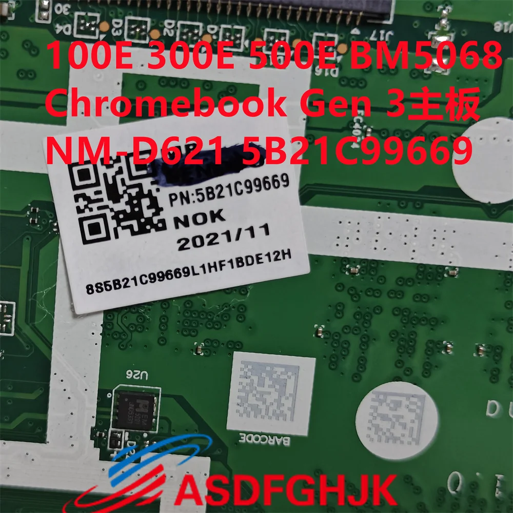 For Lenovo 100E 300E 500E Chromebook Gen 3 generation laptop motherboard HC15A/HS16A NM-D621 SRKGZ N5100 CPU 4G 5B21C99669