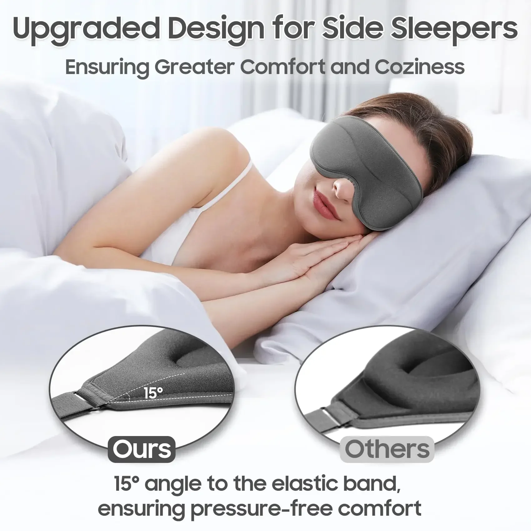 3D Sleep Mask 99% Light Blocking Ergonomic Zero Eye Pressure Blindfold Eyepatch for Travel Meditation Yoga Officie Nap Slaapmask