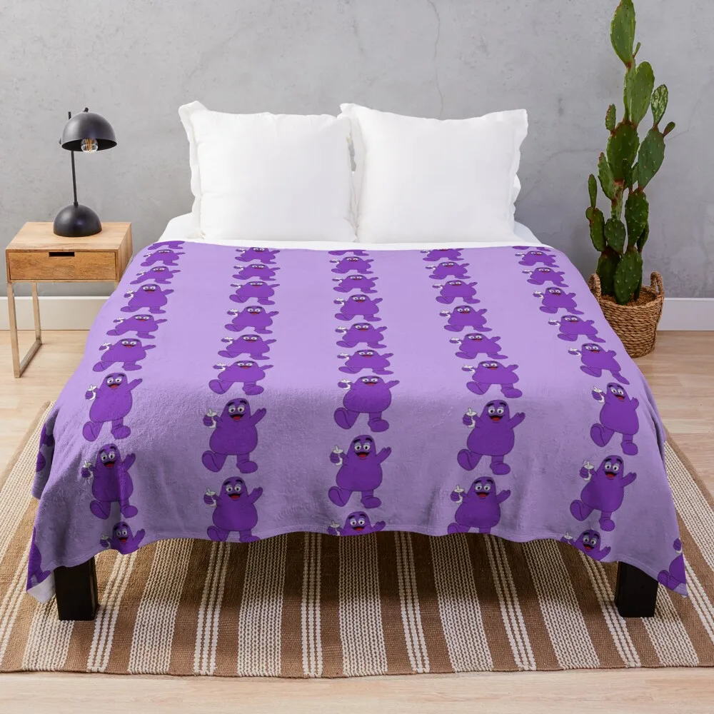 

McDonald's Grimace Fast Food Mascot Throw Blanket Sleeping Bag christmas gifts Blankets For Sofas Plaid Blankets