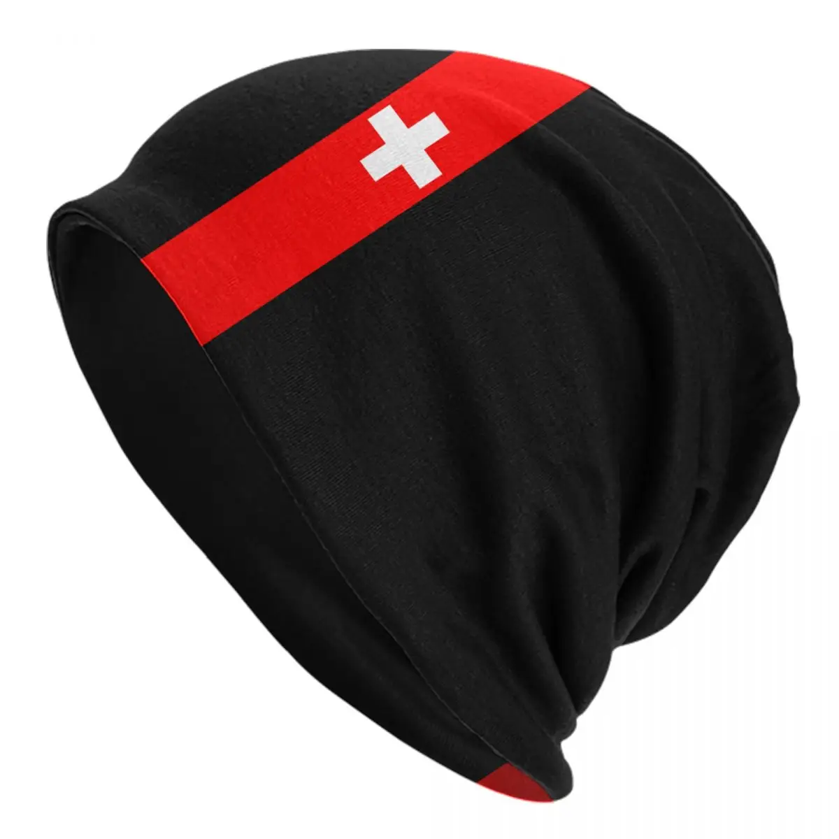 Custom Swiss Switzerland Flag Skullies Beanies Caps Unisex Winter Knit Hat Men Women Fashion Adult Bonnet Hats Outdoor Ski Cap