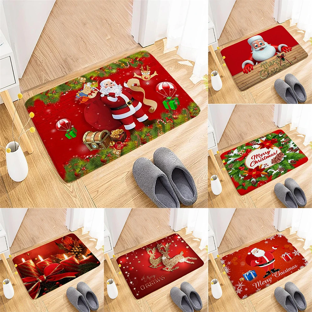 Home Outdoor Bathroom - Christmas Themed Welcome Mat Non Slip