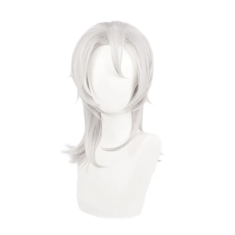 Japanese Anime Uzui Tengen Cosplay Wig Man Woman Silver Synthetic Hair Comic-Con Party Dress Up Wig Carnival Costume Accessories