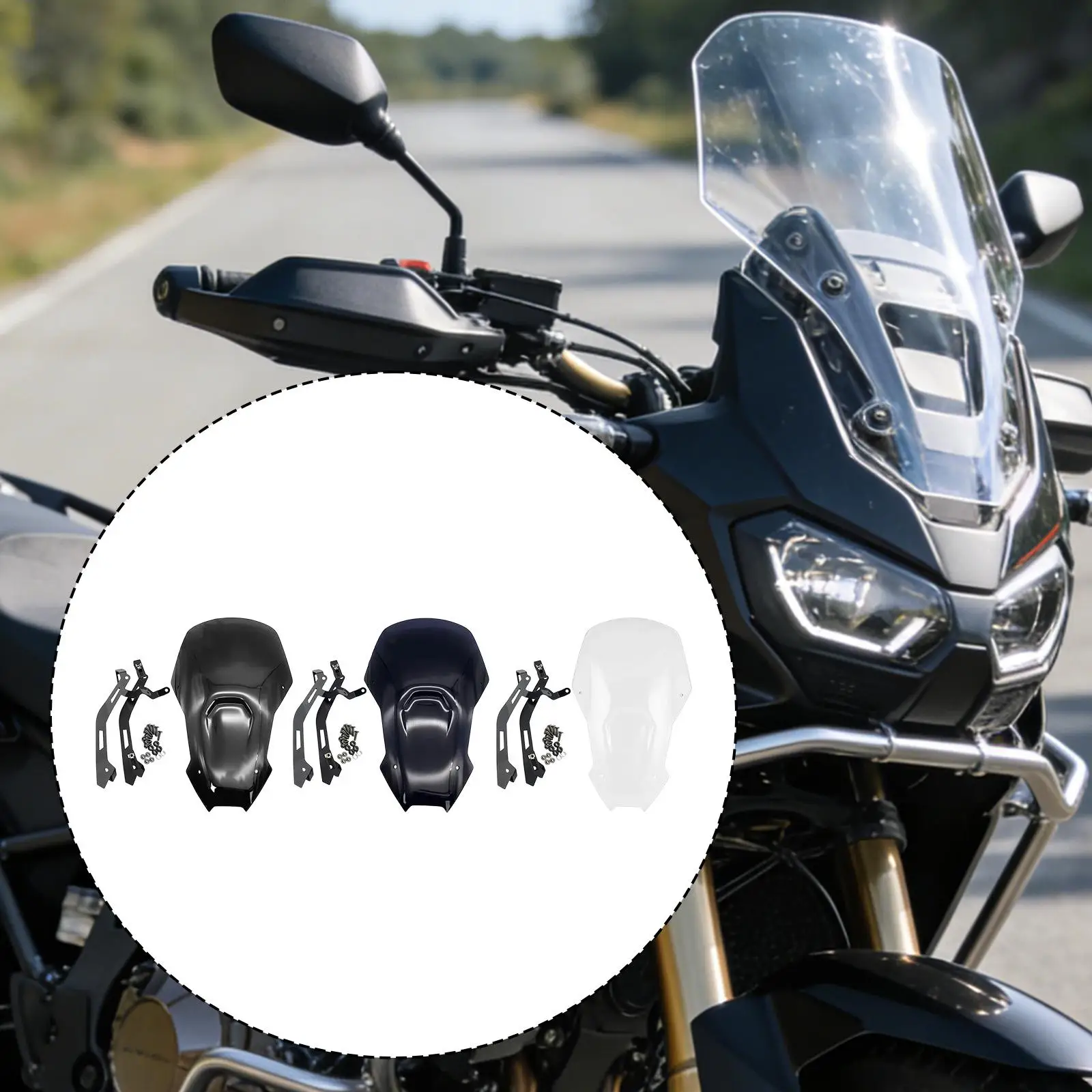 

PC Motorcycle Windscreen Shield Noise Reduction Protection for CRF1100L Adventure Outdoor Motorbike Maintenance