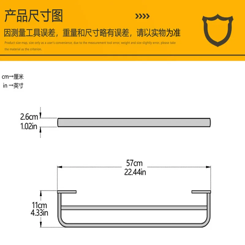 Double pole Towel Hanger Wall Mounted Towel Rack Bathroom Brass Gold Towel Bar Rail accessories Retro design Shelf