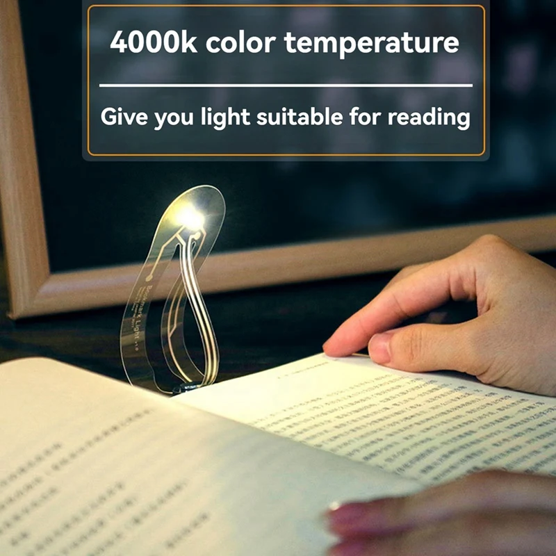 Lampu malam LED portabel Bookmark ultratipis melengkung lipat Mini lampu LED untuk membaca buku, majalah, Ereaders, dan banyak lagi