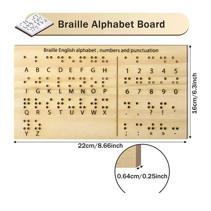 Wooden Board Blind Letter Number Boards Writing Supplies Educational Tools Pen Refill Learning Equipment Portable Size-A69M