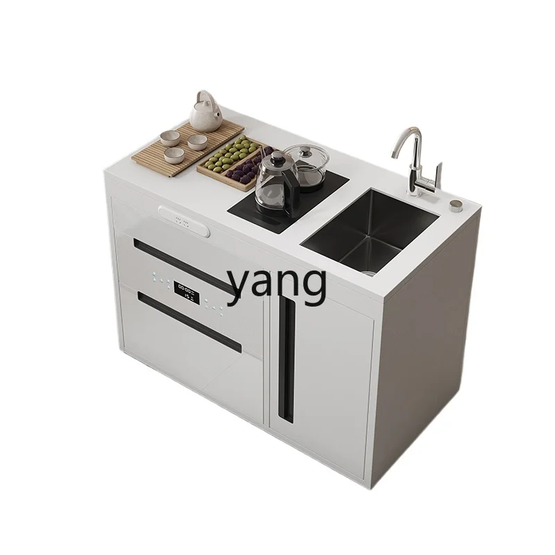 

LTT stainless steel tea cabinet kettle integrated light luxury water bar table tea disinfection integrated cabinet