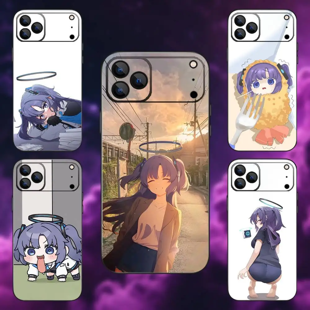 

Hayase Yuuka Blue A-Archive Phone Case For iPhone 17,16,15,14,13,12,Pro,Max,Plus,E,SE4,Air,Mini Black Soft Box