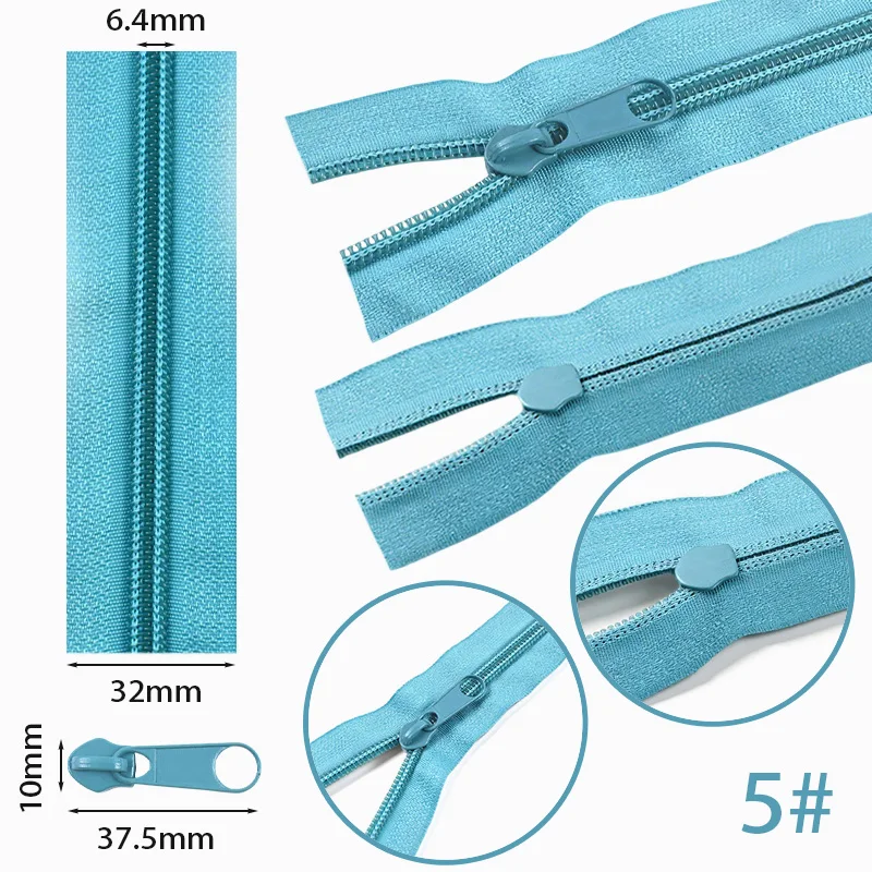 1-10M 3# 5# Nylon Coil Zipper Tape With Zippers Slider For Garment Bag Colorful Decor Zip Repair Kits DIY Sewing Accessories