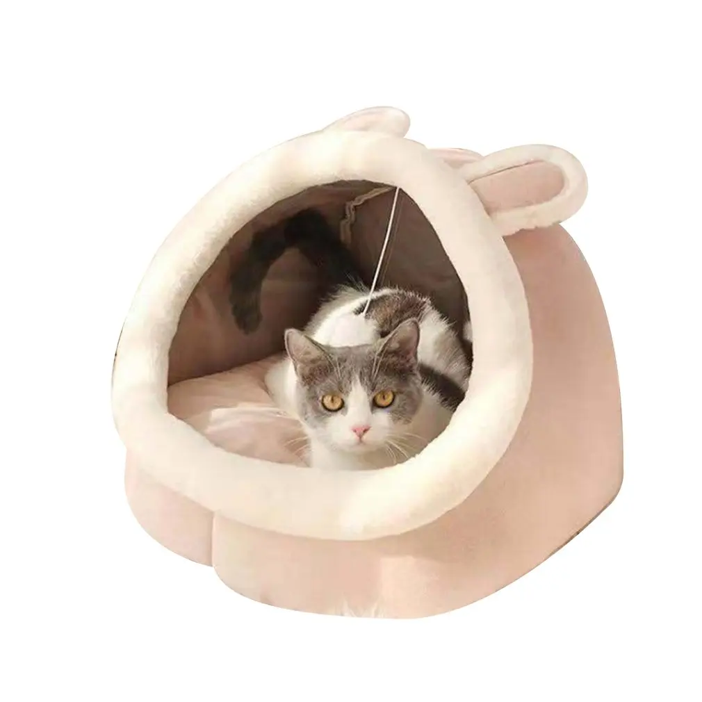 Cat Bed House Kennel Warm Round Pet Sleeping Cave Kitten Bed Pet Basket Cozy Kitten Recliner Cushion Cat House Tent Dog House