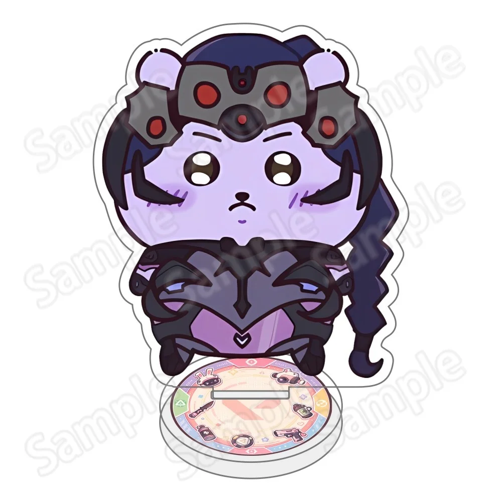 New Overwatch 2 10cm Acrylic Stand keychain Figures Zenyatta , McCree & D.Va Game Collectible Merchandise Desktop Decoration Fan view 2