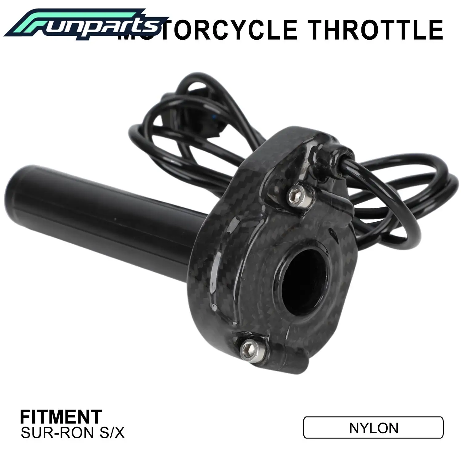 

Funparts Motorcycle Real Carbon Fiber Throttle Turn Grips For Surron Sur-Ron Lightbee Light Bee X S Electric Dirt Bike E-bike