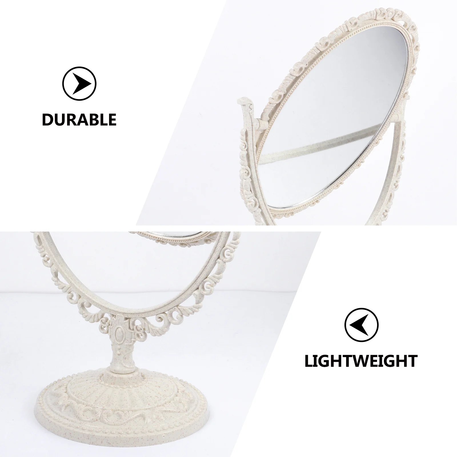 1 pçs espelho de vaidade giratório de mesa espelho de maquiagem vintage para aplicação de mesa de cômoda arrancando uso de fio dental de barbear