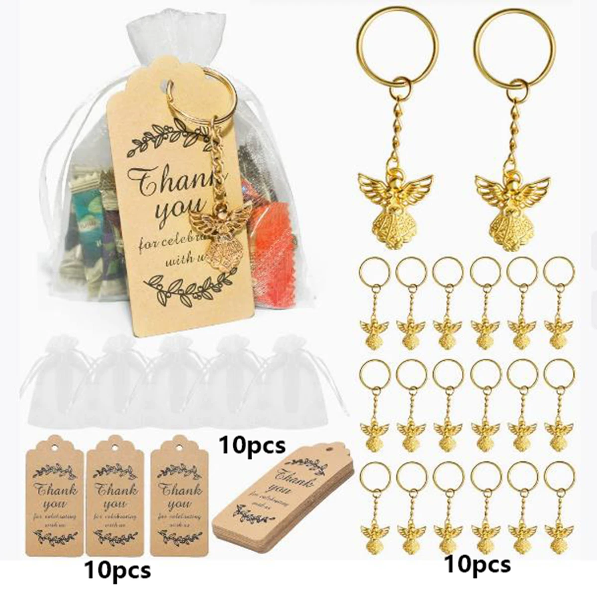 Graduation Keychain Gift -10 packs of metal motivational keychains and thank-you cards, universal&graduation occasion, carnival