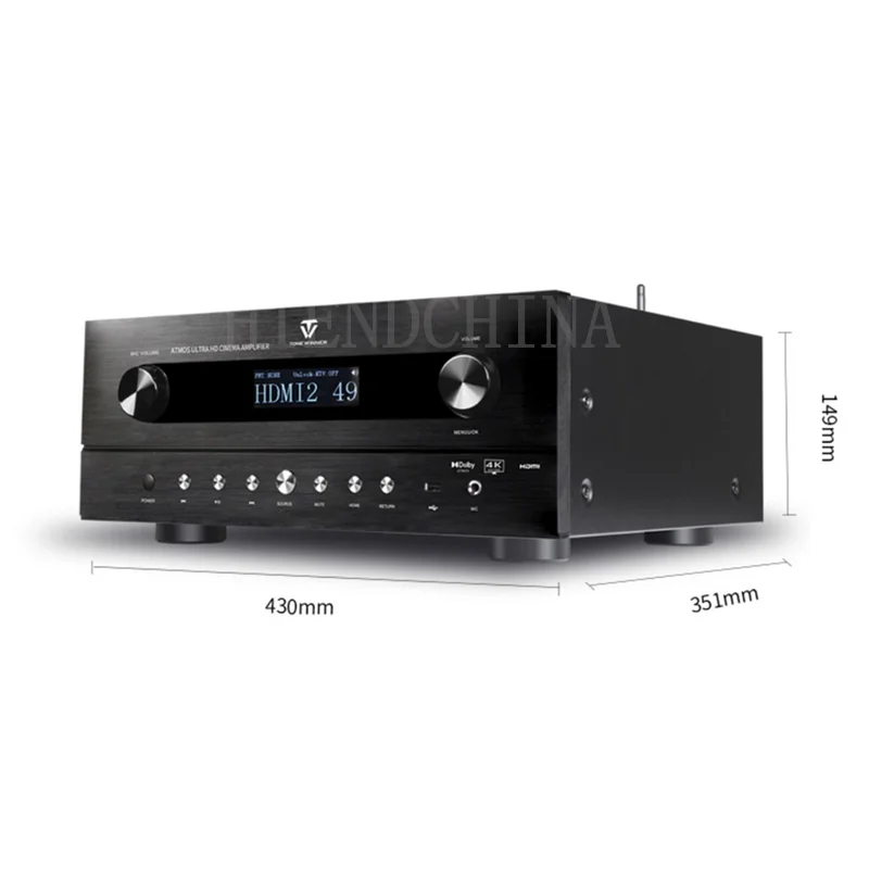 Winner AT-1200 4K/HDR Amplifier 5.1.2 Full Scene Sound Decoding Cinema KTV Amp BT APP Control 8ohm