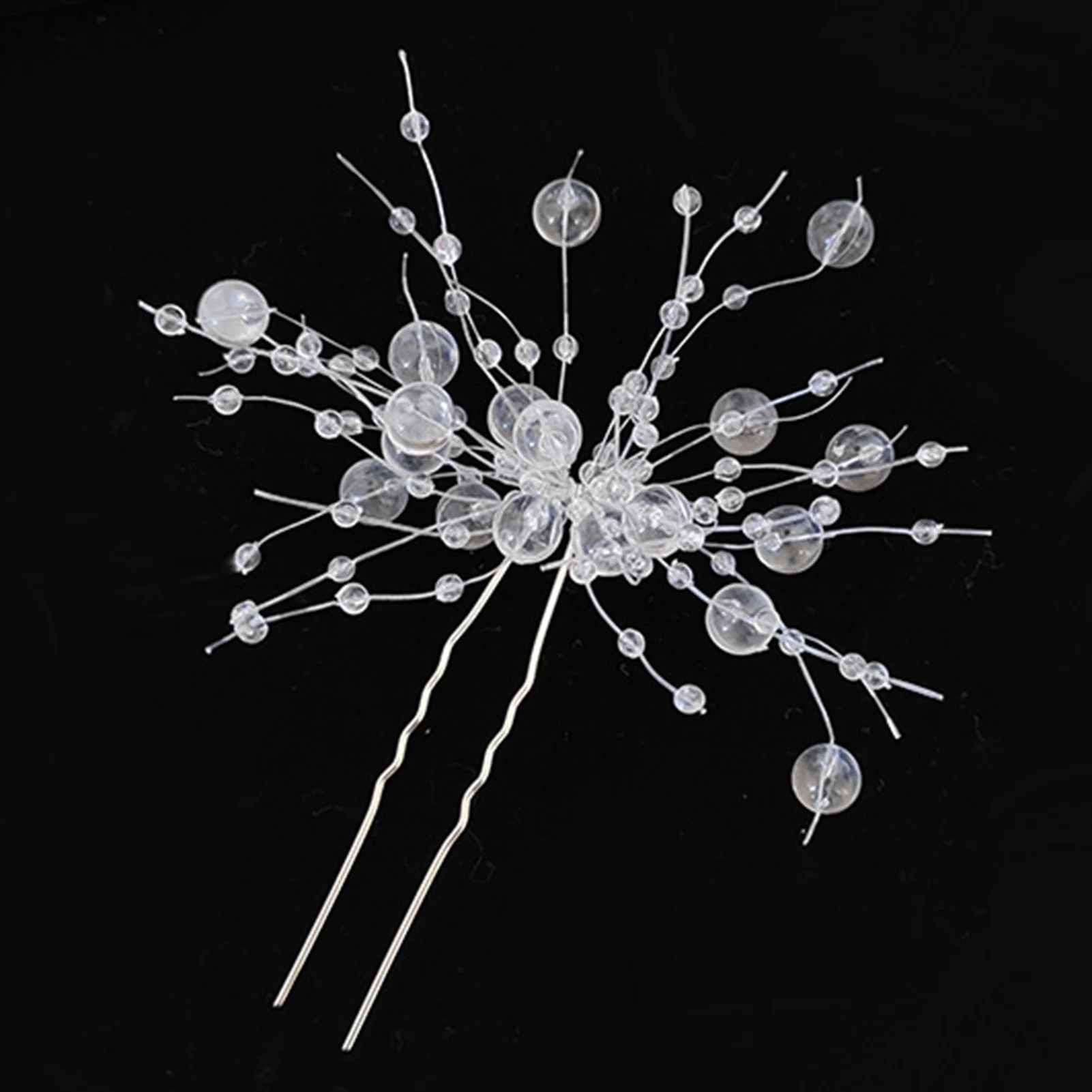 اليدوية U على شكل الشعر العصي الشوك لامعة خرز كريستالي دبابيس الشعر أنيقة الصلبة اللون الخرز دبابيس الشعر العروس الزفاف الشعر مجوهرات #5