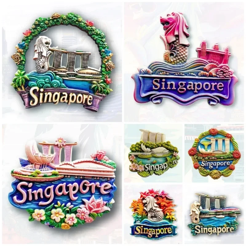 

Singapore Refrigerator Stickers Merlion Souvenirs Sand Hotel Fridge Magnets Home Decoration Wedding Gifts