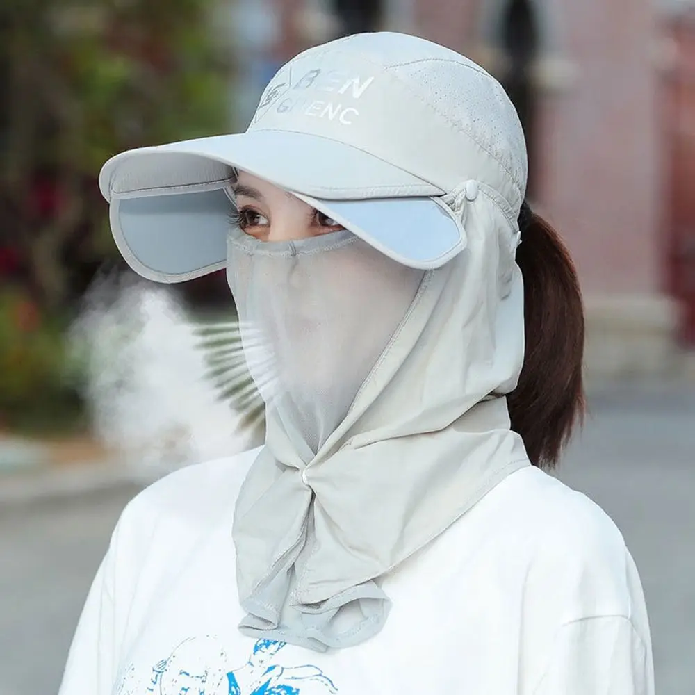 速乾帽子 日よけ帽子 サンハット シールド つば広 バケットハット ネックフラップ付き 釣り帽子 バケットハット ネックカバー付き レディース