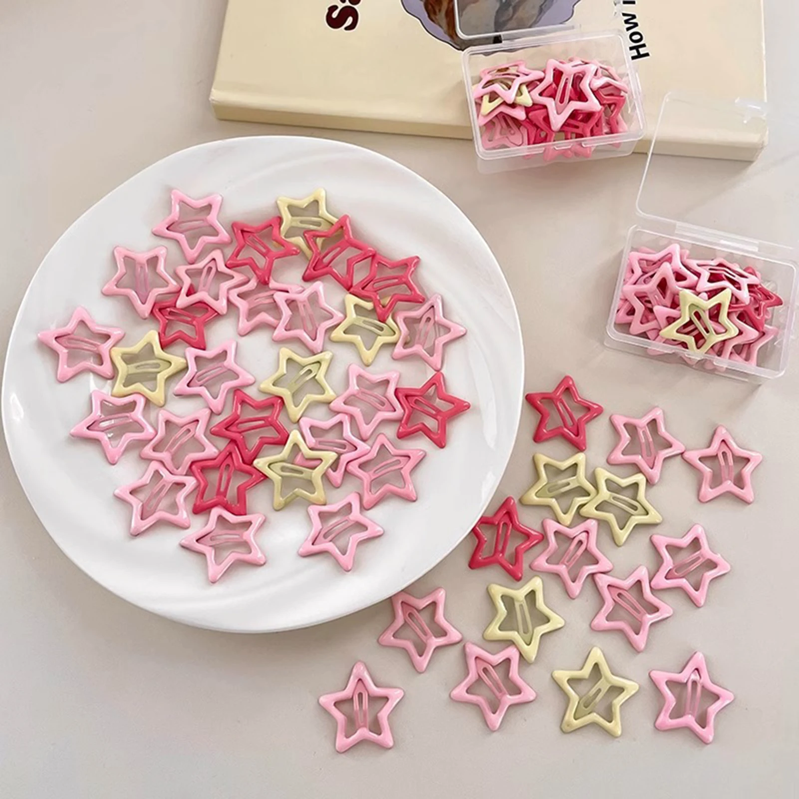 

5/10/50Pcs Star Hairpin Colorful Sweet Girl Hair Clips Dopamine Non-slip Side Hair Clips Headwear For Thin Medium Thick Hair