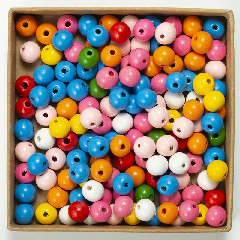 16-300pcs Colorful Wooden Spacer Beads 6-16mm Round Loose Wood Bead DIY supplies Bracelets Jewelry Jewelry Making Accessories