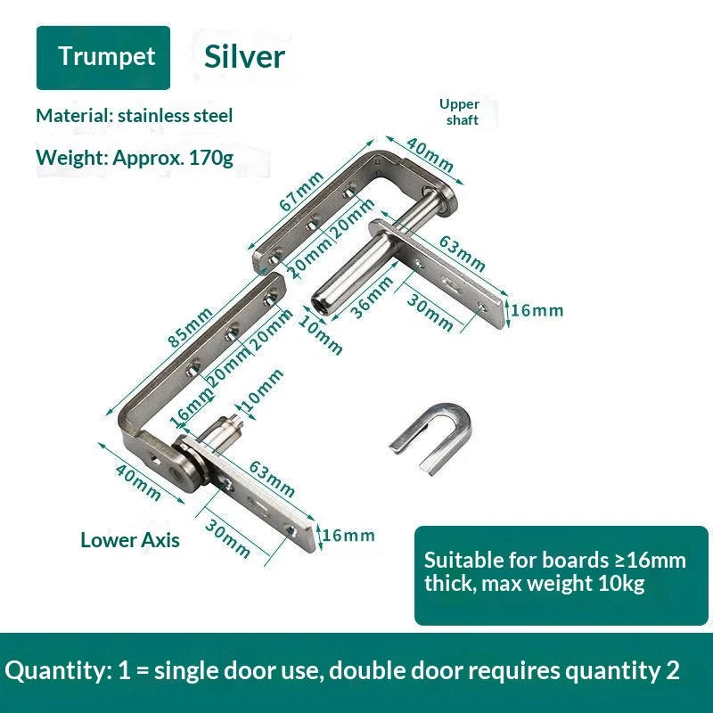 Stainless Steel Bidirectional Heaven and Earth Pivot Half Waist Bar Free Door Hinges Cowboy Automatic Rebound Hinges Factory Dir