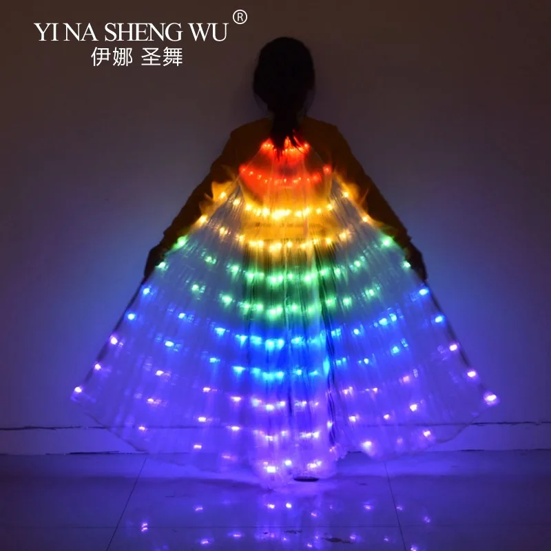 

LED Dance Fairy Wings Colorful Butterfly Belly Dancing Costume Easter Christmas Halloween for Kids Child Oriental Dance Wings