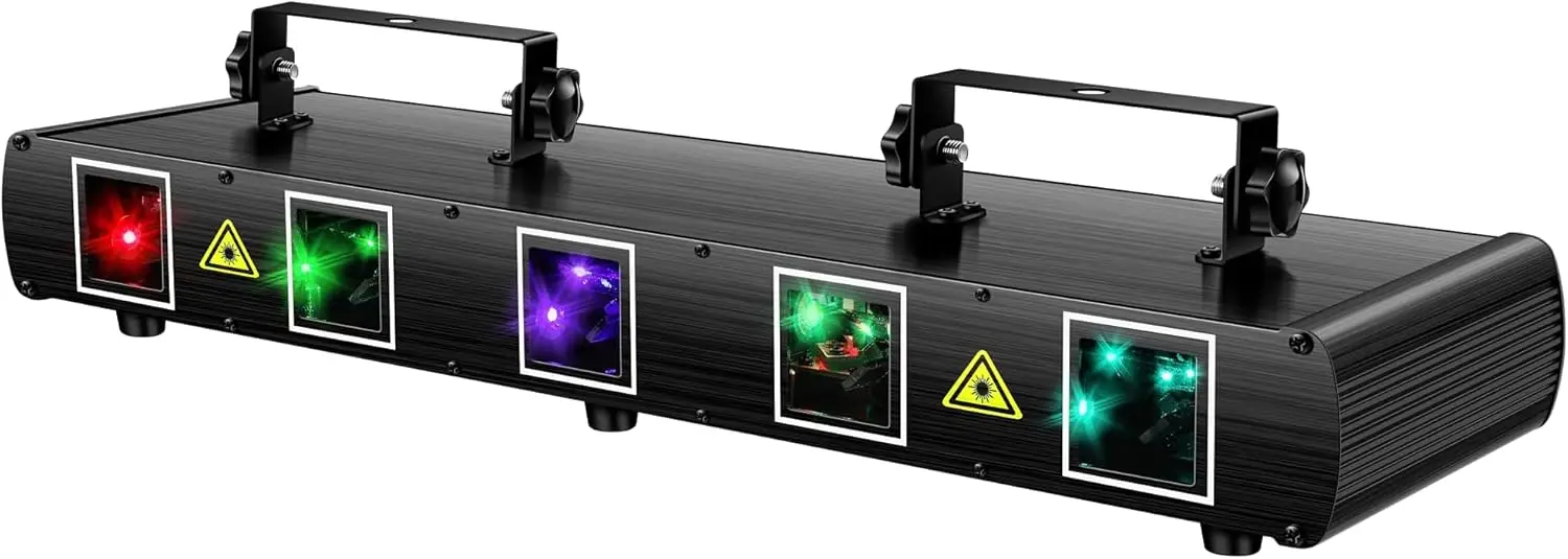 U`King 5 Beam Effect Sound Activated DJ Party Lights  LED Music Light