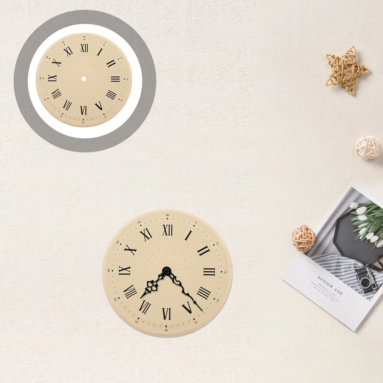 

1pc Retro Quartz 6.8-Inch Round For Diy Wall Replacement Easy Installation Home Office Decor Clock Replacement Iron