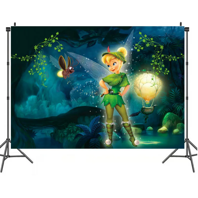 Tinker Bell Background Birthday Party Supplies Silvermist Tapestry Genre Reveal Baby Shower Banner Wed Decor Home Garden Gift