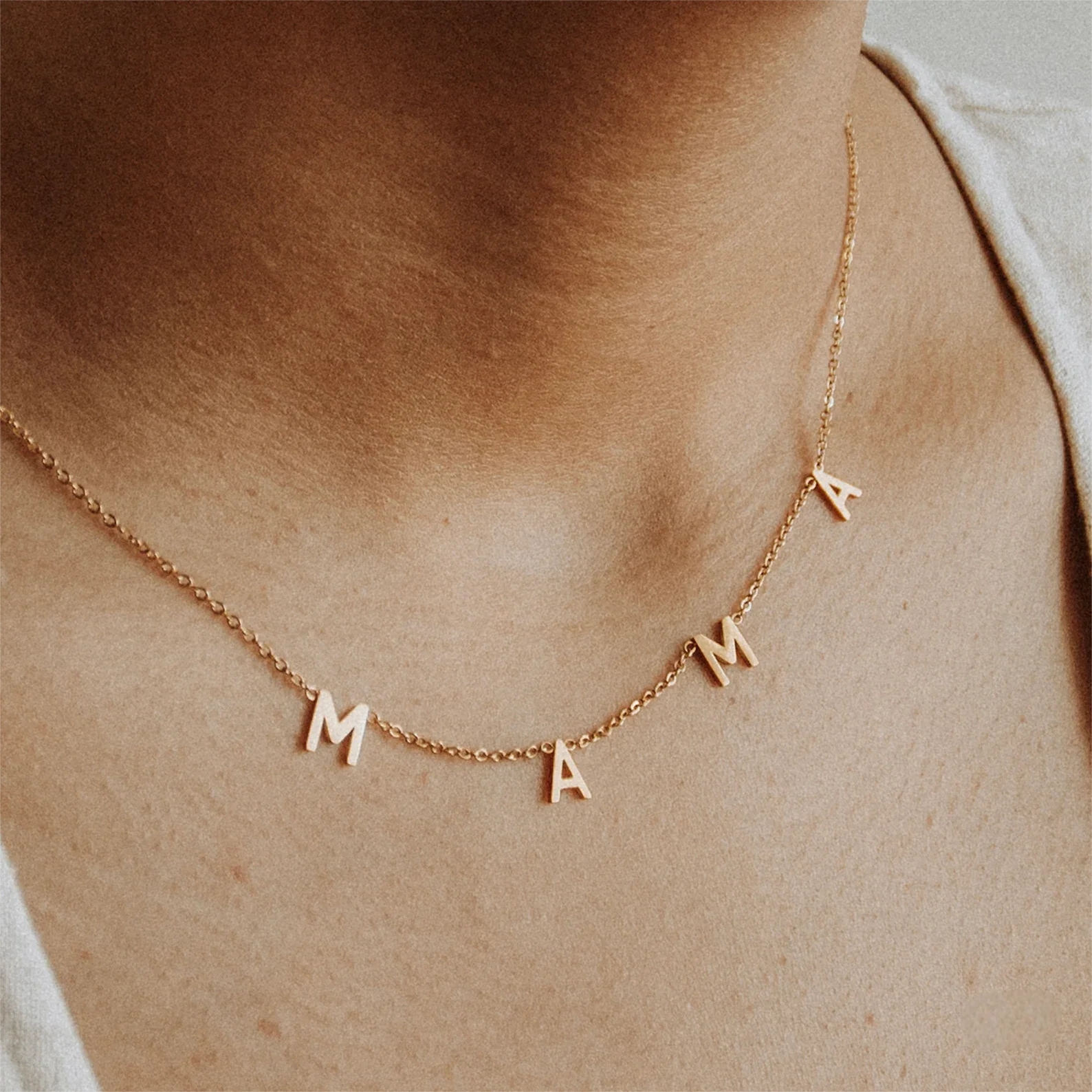 

Personalized Custom Multiple Letters Necklace for Women Mom Stainless Steel Customized Name Pendant Mother Birthday Jewelry Gift