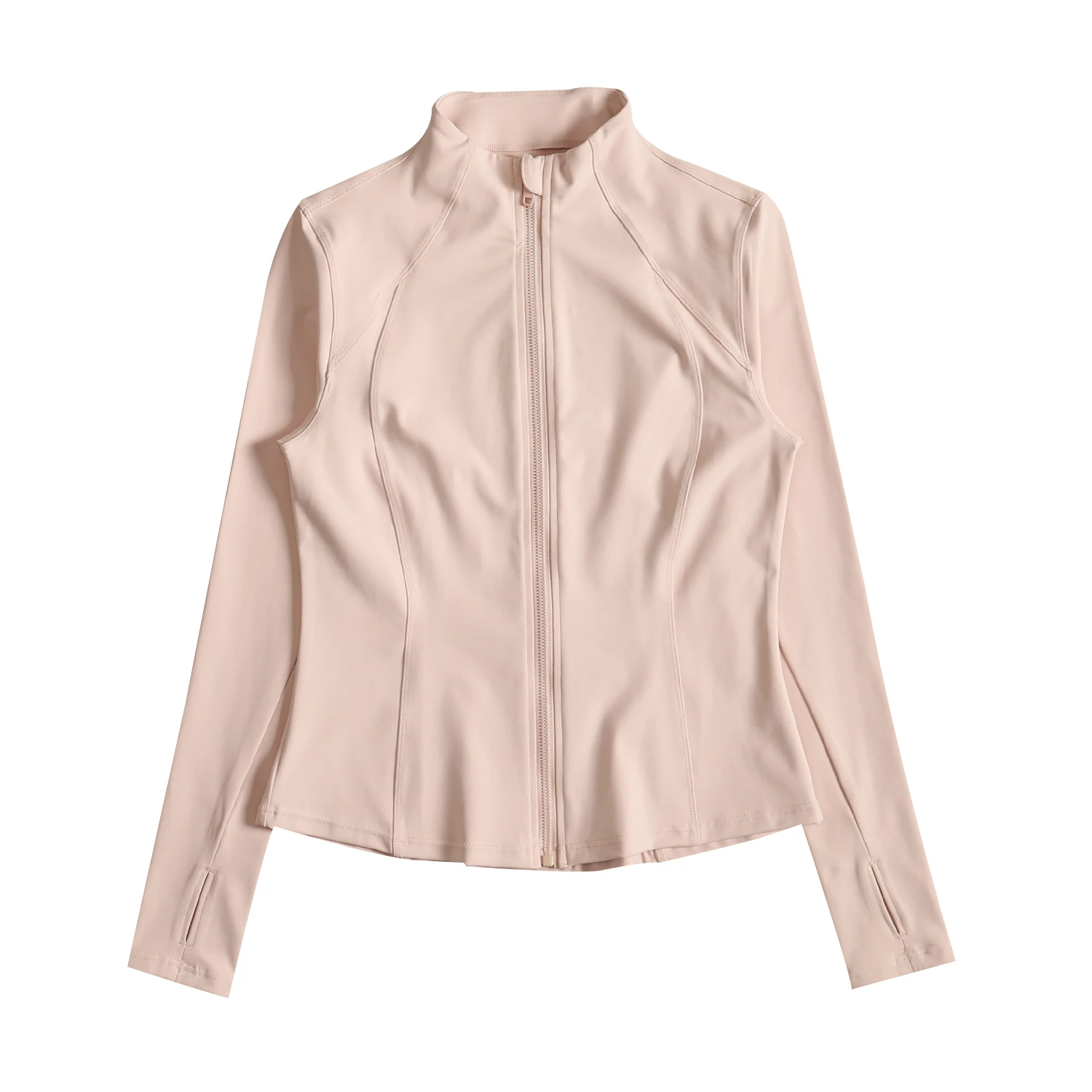 معطف رياضي للنساء في الخريف والشتاء بياقة واقفة ومقاوم للرياح والجري واللياقة البدنية وأكمام طويلة وتنحيف عالي المظهر