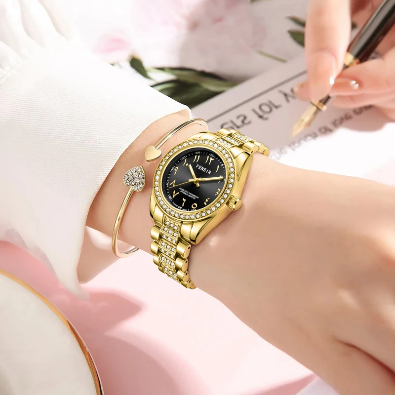 

European and American Style High-End Luxury Women's Watch, Waterproof Watch, Niche Light Luxury Diamond-Encrusted Watch for Women, High-Value Popular Model, Creative Design, Personalized Fashion Accessory, Best-Selling Watch for Female Students, Trendy Eu