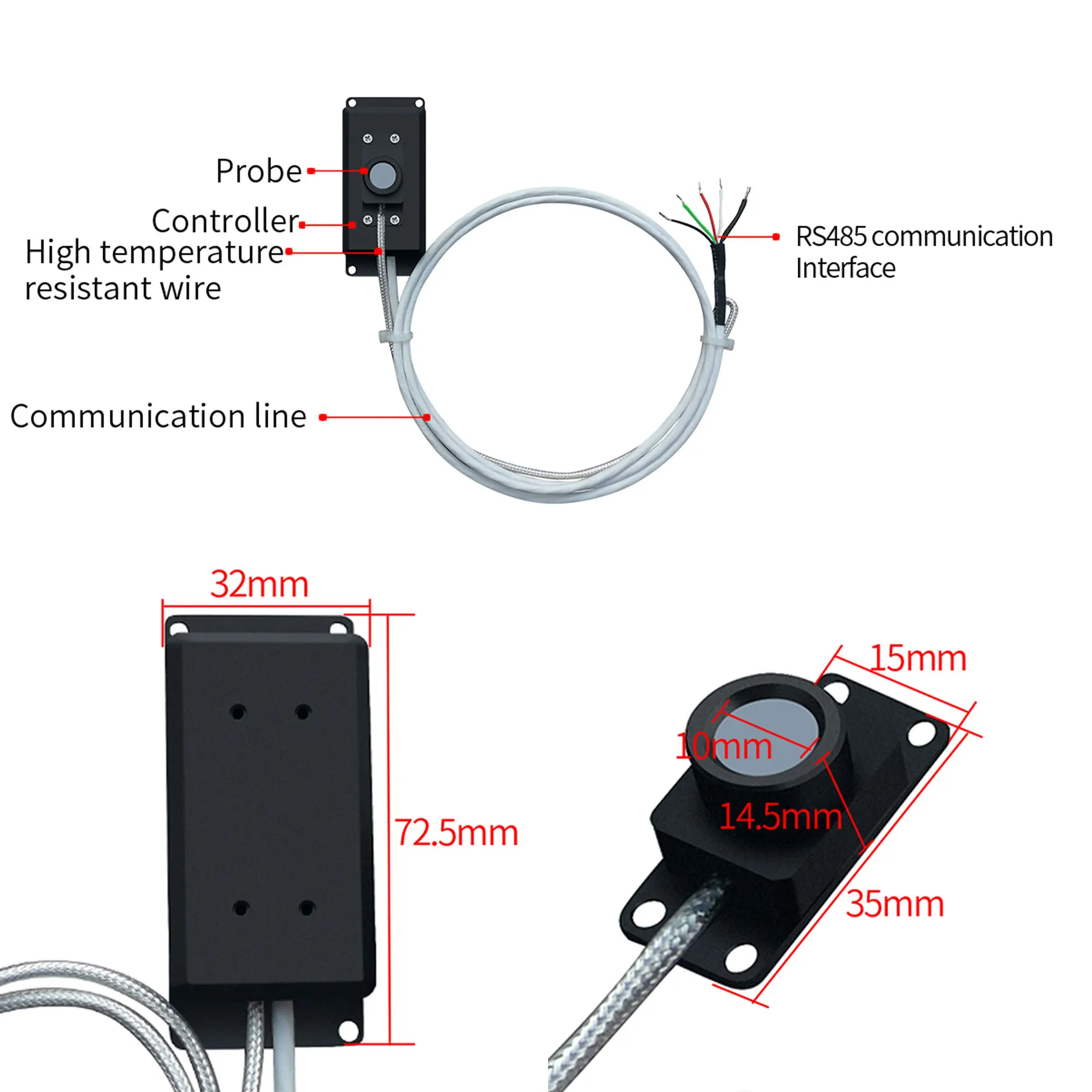 Sonde numérique UV LS129, test de température de puissance en temps réel, Standard RS485 MODBUS, support PLC, interface homme-ordinateur