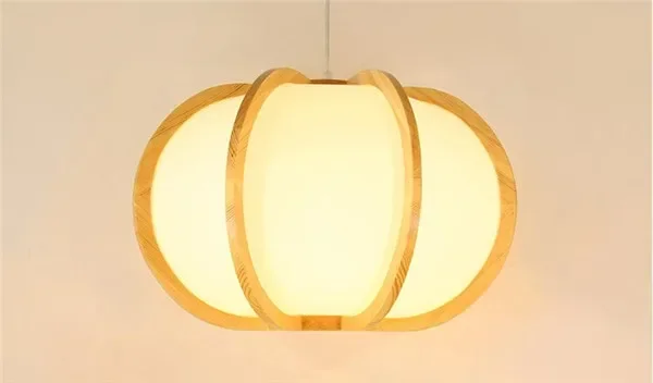 

Japanese Style Hanging Lantern Decor Lamp Wood Restaurant Living Room Hallway Indoor Lighting Wooden Pendant Lamp Light