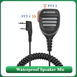 Baofeng Walkie Talkie Speaker Microphone Waterproof PTT Mics For UV-21 UV-18 Pro UV-5RH Pro Two Way Radios QuanSheng UV-K5 UV-K6