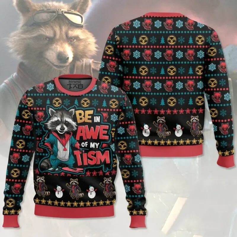 

Marvel Rocket Raccoon Christmas Ugly Sweater Cute And Bizarre Creative High Quality Personality Outdoor And Fit Vitality Street