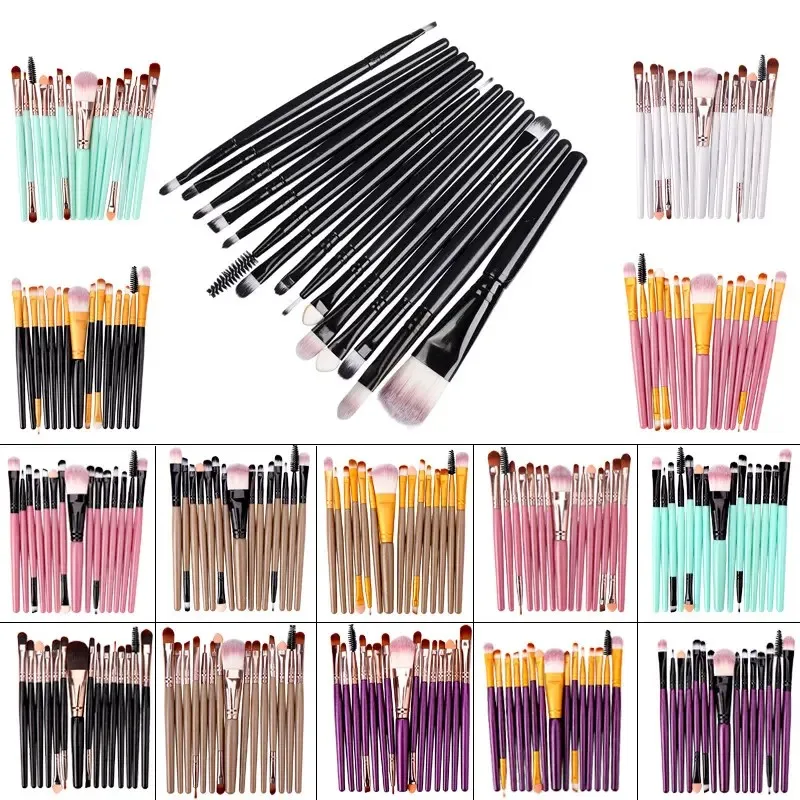 20-Piece Professional Makeup Brush Set - Complete Face & Eye Brush Kit for Foundation, Blush, Contour, Eyeshadow, and More, Vega