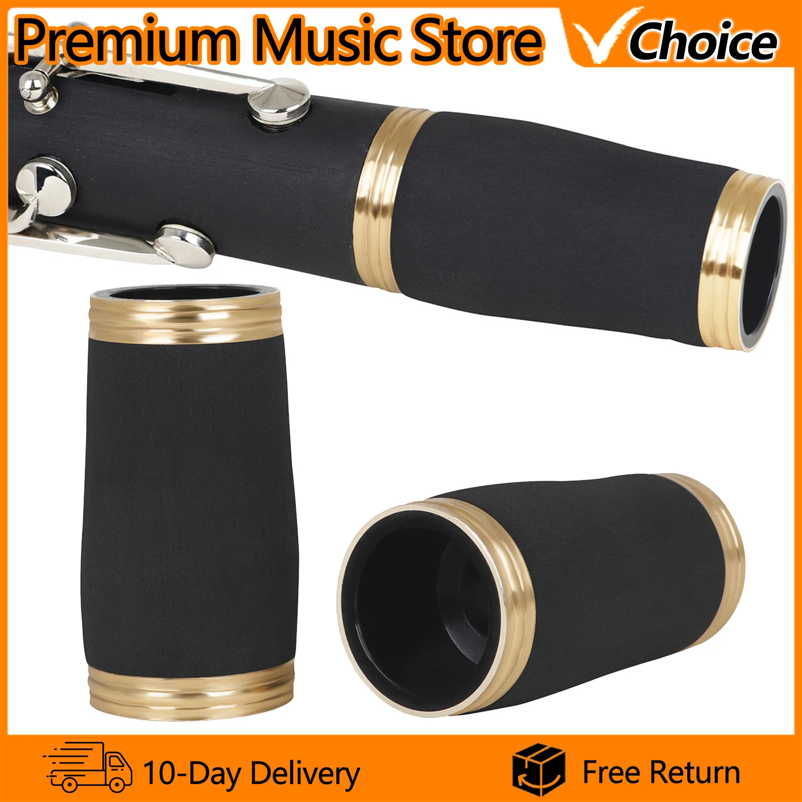 Clarinet Section Tube 2pcs Black Adjusting Tube Tuning Bakelite Section Professional Woodwind Replacement Accessories & Parts