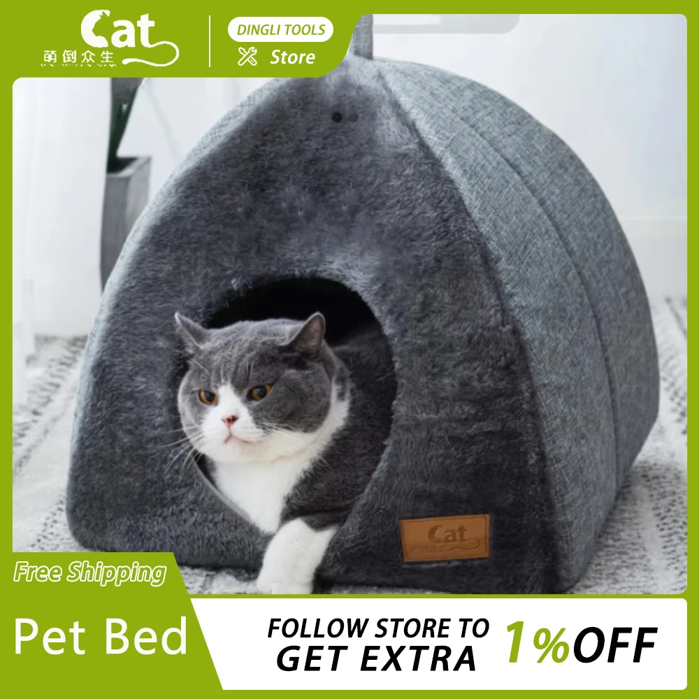 New Triangle Cat Nest Closed Cat House Pet Nest Warm And Thickened Deep Sleep Dog Nest Pet Supplies Customized Cat Bed Cat Tent