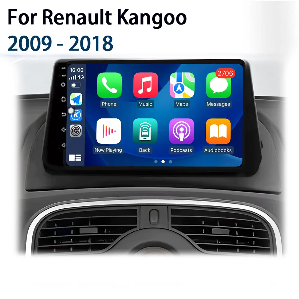 Autoradio Carplay Für Renault Kangoo 2009 - 2018 Navigation GPS Multimedia Player Android Auto Stereo Keine 2din Android 15
